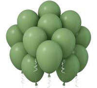 Jobkoo Sage Green Balloons, 12 Inch 30 Pcs Eucalyptus Olive Vintage Green Balloon Matte Dusty Dark Avocado Helium Latex Balloons for Birthday Boho Baby Shower Wedding Party Decorations