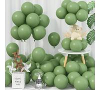 Jobkoo Sage Green Balloons 5 Inch, 60 Pcs Small Eucalyptus Olive Vintage Green Balloon 5'', Mini Matte Dusty Dark Avocado Green Latex Balloons for Birthday Boho Baby Shower Wedding Party Decorations