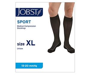 JOBST Knee High Compression Socks - Graduated Compression for Sports Lovers - Unisex, Cool Black, Extra Large