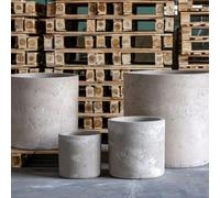 Jobu | 30cm Medium Cylinder Planter for Indoor Plants and Succulents - 13 L Aurella - Truffle (Beige Taupe Stone)