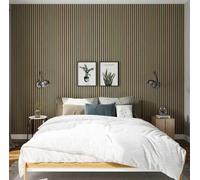 Jobu Acoustic Wall Panels in Walnut with Black Backing, 240cm x 60cm, (10 Pack)