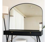 Jobu | Arched Wall Mirror with Black Metal Frame - 95cm x 120cm for Bedroom, Hallway or Living Room | Yoko