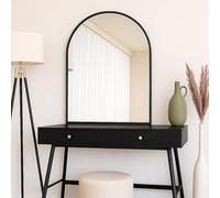 Jobu | Black - 120x95cm Arched Wall Mirror - Slim Steel Frame Decorative Mirror for Bathrooms, Hallways & Modern Interiors | Akiko