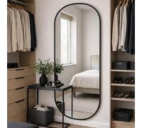 Jobu | Black - 180x80cm Double Arched Full Length Wall Mirror - Modern Vertical or Horizontal Dressing Mirror | Emi