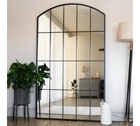 Jobu | Full Length Black Metal Arched Lattice Window Mirror - 200cm x 120cm | Tomi