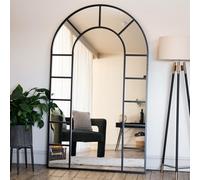 Jobu | Full Length Black Metal Arched Window Mirror - 180cm x 105cm | Mio