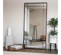 Jobu | Full Length Black Metal Rectangle Window Mirror - 180cm x 90cm | Aimi