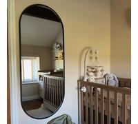Jobu | Full Length Black Metal Runway Oval Mirror - 150cm x 60cm | Emi