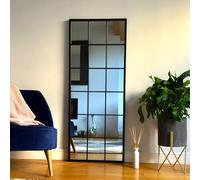 Jobu | Full Length Black Mirror - 150cm x 60cm home | Large Rectangle Modern Wall & Standing Mirror with Lattice Design for Bathroom, Bedroom, or Hallway | Kyo