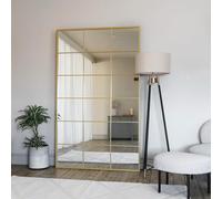 Jobu | Full Length Gold Framed Mirror - 180cm x 105cm home | Large Rectangle Modern Wall & Standing Mirror with Lattice Design for Bathroom, Bedroom, or Hallway | Kyo