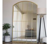 Jobu | Full Length Gold Metal Arched Lattice Window Mirror - 180cm x 105cm | Tomi