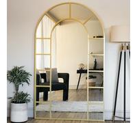 Jobu | Full Length Gold Metal Arched Window Mirror - 200cm x 120cm | Mio