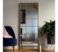 Jobu | Full Length Gold Mirror - 150cm x 60cm home | Large Rectangle Modern Wall & Standing Mirror with Lattice Design for Bathroom, Bedroom, or Hallway | Kyo