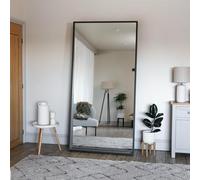 Jobu | Full-Length Leaner Mirror - 200cm x 100cm Large Premium Black Oak Rectangular Frame Angled for True Reflection, Modern design for Bedroom, Living Room, Hallway | Hanaka
