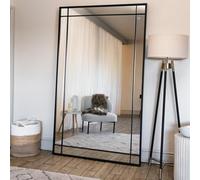Jobu | Full Length Mirror - Black Metal Rectangle Window Style 180cm x 105cm, Leaning Or Wall Mirror for Living Room, Bedroom, or Bathroom | Aimi