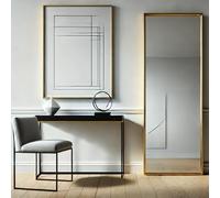 Jobu | Full Length Mirror Home - 150cm x 60cm Gold Metal Rectangle Mirror, Standing or Wall Mounted, HD Glass, Durable & Stylish Design | Takara