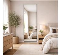 Jobu Full Length Rectangle Mirror 180cm x 60cm, Black Metal Frame