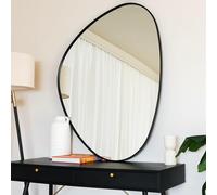 Jobu | Irregular Shaped Mirror with Black Metal Frame - 120cm x 90cm Large Wall or Leaning Mirror for Bedroom, Living Room, Hallway or Bathroom | Izumi