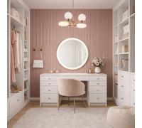Jobu Acoustic Wall Panels in Dusky Pink with White Backing, 240cm x 60cm, (3 Pack)