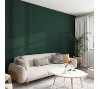 Jobu Acoustic Wall Panels in Rainforest Green with Black Backing, 240cm x 60cm, (2 Pack)