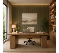 Jobu Acoustic Wall Panels in Vintage Sage Green with Black Backing, 240cm x 60cm