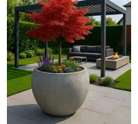 Jōbū Jobu Home - 110Cm Xxl Sphere Planter For Feature Trees - 686L Orbello - Onyx Dusk (Charcoal Black Grey)