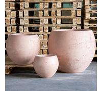 Jōbū Jobu Home - 55Cm Extra Large Sphere Planter For Patio Plants - 82L Orbello - Blushstone (Blush Beige Peach Tones)