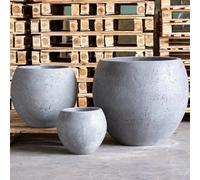 Jōbū Jobu Home - 55Cm Extra Large Sphere Planter For Patio Plants - 82L Orbello - Onyx Dusk (Charcoal Black Grey)