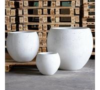 Jōbū Jobu Home - 55Cm Extra Large Sphere Planter For Patio Plants - 82L Orbello - White Mist (White Pale Grey Cool Neutral)