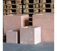 Jōbū Jobu Home - 55Cm Large Square Planter For Bushes And Feature Plants - 115L Cubrosa - Blushstone (Pink Beige)
