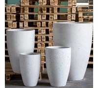 Jōbū Jobu Home - 68Cm Extra Large Tall Vase Planter For Patios & Entrances - 61L Vessara - White Mist (White Off-White Cream)