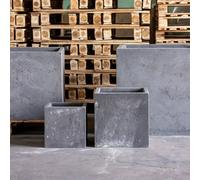 Jōbū Jobu Home - 85Cm Extra Large Square Planter For Trees And Feature Plants - 459L Cubrosa - Onyx Dusk (Charcoal Black Grey)