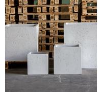 Jōbū Jobu Home - 85Cm Extra Large Square Planter For Trees And Feature Plants - 459L Cubrosa - White Mist (White Off-White Cream)