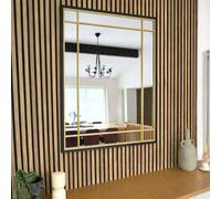 Jōbū Jobu Home - Aimi - Black & Gold Metal Rectangle Window Mirror - 120Cm X 95Cm