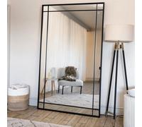 Jobu | Full Length Mirror - Black Metal Rectangle Window Style 180cm x 105cm, Leaning Or Wall Mirror for Living Room, Bedroom, or Bathroom | Aimi