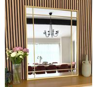 Jōbū Jobu Home - Aimi - Gold Metal Rectangle Window Mirror - 120Cm X 95Cm