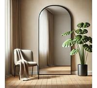 Jōbū Jobu Home - Akiko, Full Length Leaner Black Metal Arched Mirror - 160Cm X 60Cm