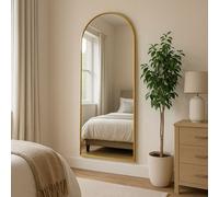 Jōbū Jobu Home - Akiko, Full Length Leaner Gold Metal Arched Mirror - 160Cm X 60Cm