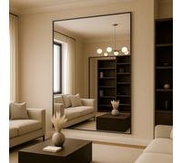 Jōbū Jobu Home - Black 200X150Cm Rectangular Wall Mirror - Steel Frame For Large Living Rooms, Gyms & Dressing Areas - Takara