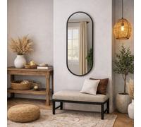 Jōbū Jobu Home - Emi, Black Metal Runway Oval Mirror - 120Cm X 40Cm