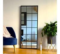 Jōbū Jobu Home - Kyo - Full Length Black Metal Rectangle Lattice Grid Mirror - 150Cm X 60Cm