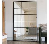 Jōbū Jobu Home - Kyo - Full Length Black Metal Rectangle Lattice Window Mirror - 200Cm X 120Cm