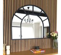 Jōbū Jobu Home - Mio - Black Metal Arched Window Mirror - 95Cm X 120Cm