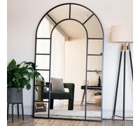 Jobu | Full Length Black Metal Arched Window Mirror - 200cm x 120cm | Mio