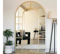 Jobu | Full Length Gold Metal Arched Window Mirror - 180cm x 105cm | Mio