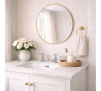 Jōbū Jobu Home - Rei, Gold 50Cm Round Wall Mirror - Small Gold Metal Circle Mirror For Wall Display