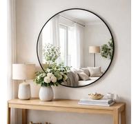 Jobu | Rei - Large Round Black Metal Circle Mirror - 90cm x 90cm