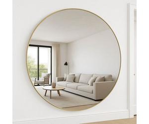 Jōbū Jobu Home - Rei, Oversized Extra Large Round Gold Metal Circle Mirror - 180Cm
