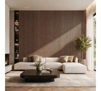 Jōbū Jobu Home - Walnut Acoustic Wood Veneer Wall Paneling For Wall Home Decor - 240Cm X 60Cm - (54.99 Each - Walnut - 5 Pack)