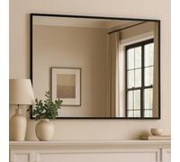 Jobu Rectangle Wall Mounted Mirror 120cm x 95cm, Black Metal Frame